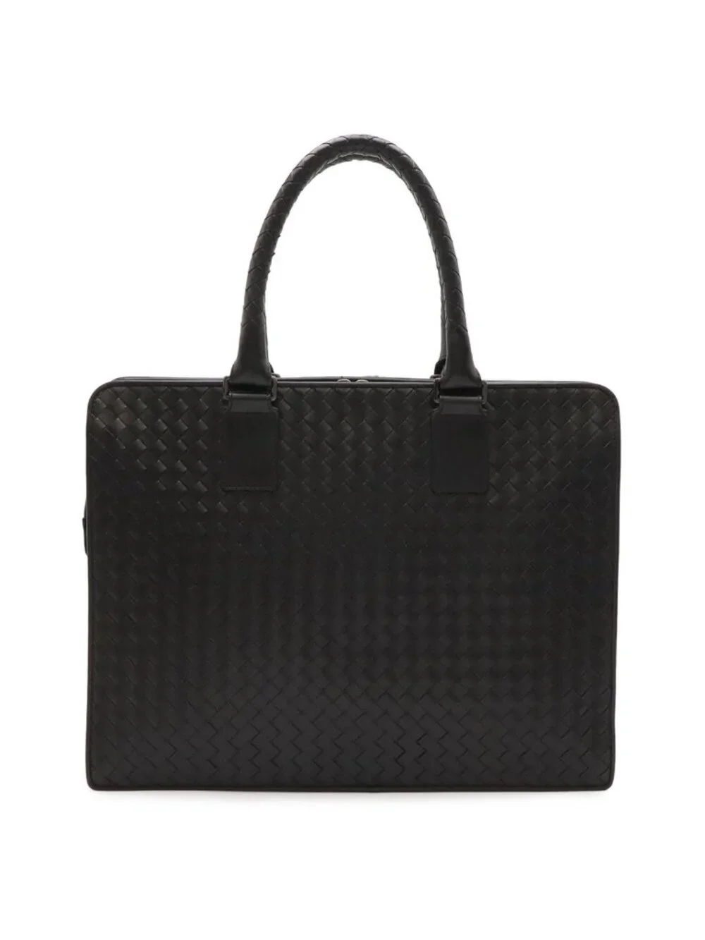 Bottega Veneta Intrecciato Business Briefcase Documents Purse Leather Black